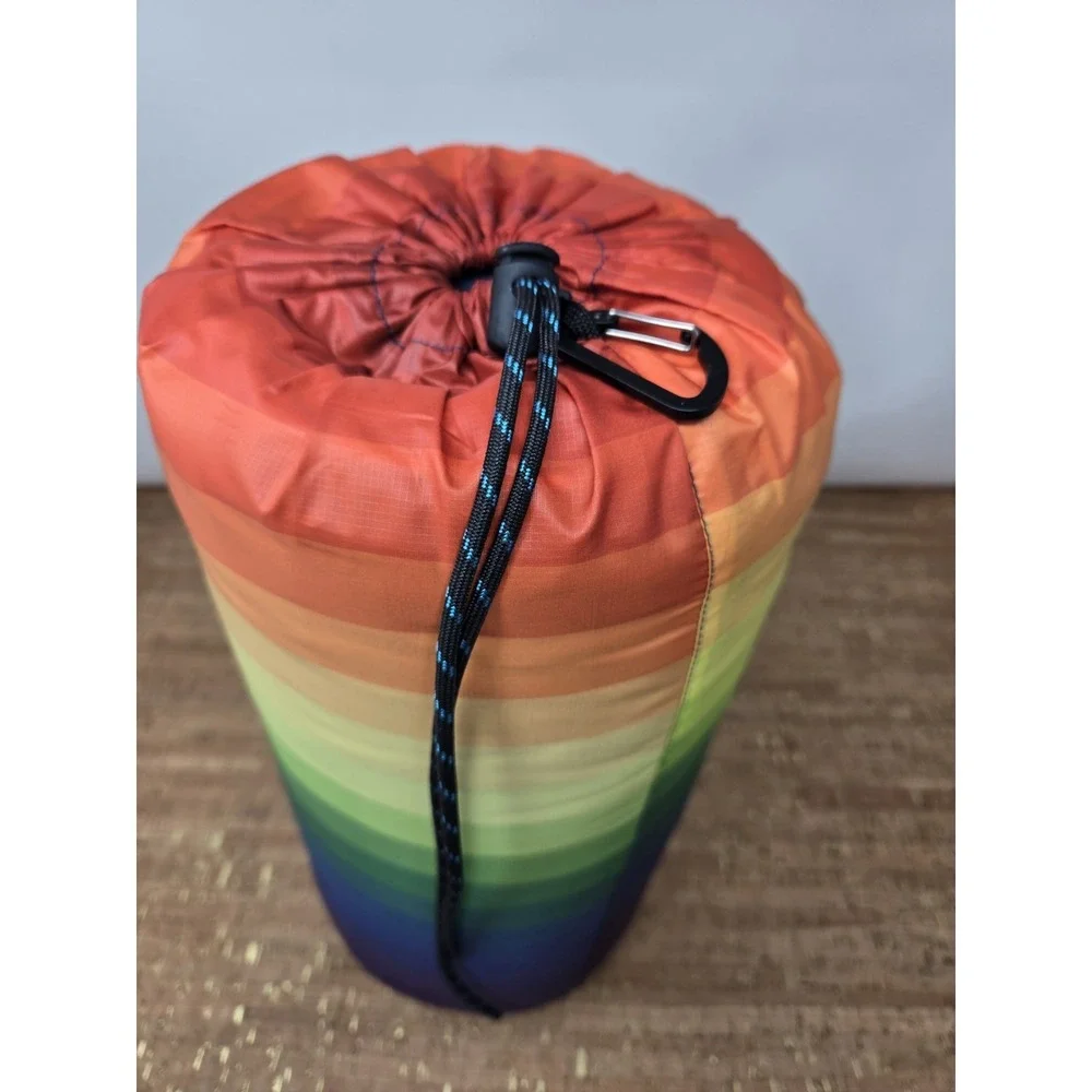 Rumpl Original Puffy Blanket Rainbow Fade Camping Outdoor Sz 52x75